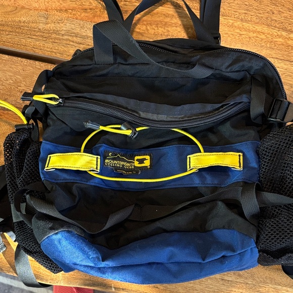 Men's Black and Blue Backpack with Yellow Accents - Picture 3 of 12